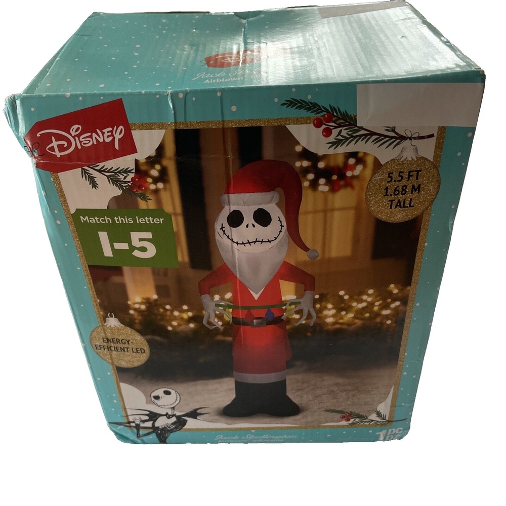 Nightmare Before Christmas Jack Skellington Santa Suit Inflatable 5.5' Gemmy NEW